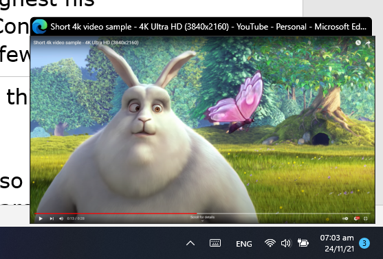 啟用標題欄的 PiP 檢視